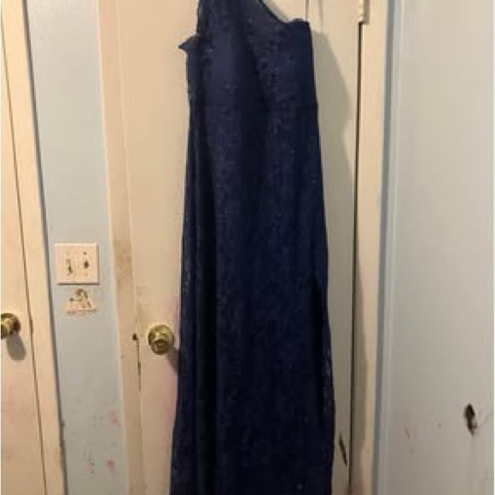 Elegant Blue Lace Gown